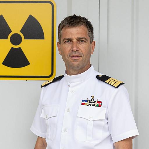 Naval Uniform Portrait with Radiation Sign