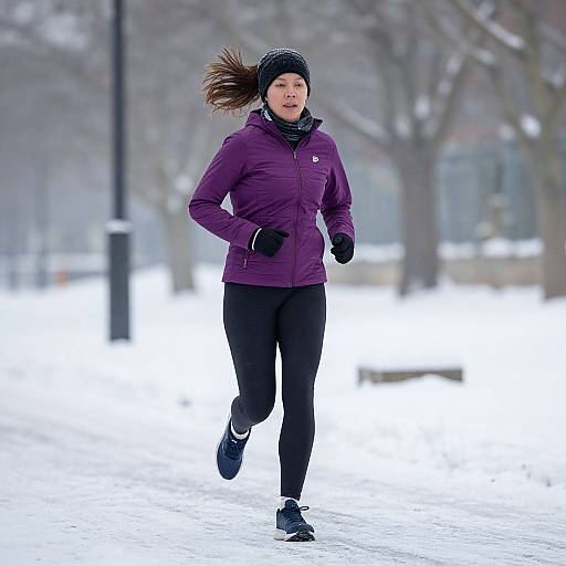 Woman Running in Cold Weather