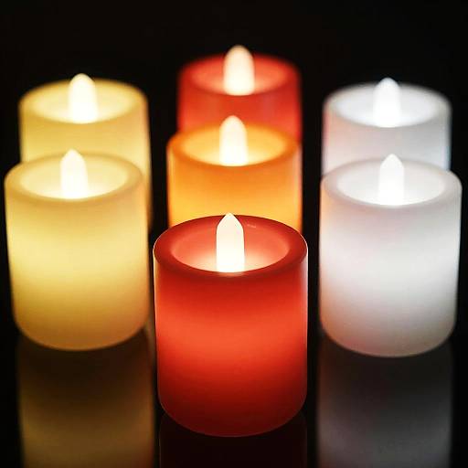 Glowing Colorful Candle Containers Close-Up