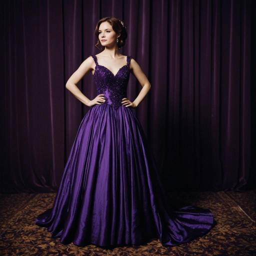 Elegant Purple Evening Gown Fashion Scene