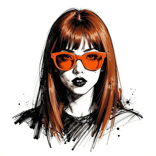 Edgy Urban Woman Ink Sketch