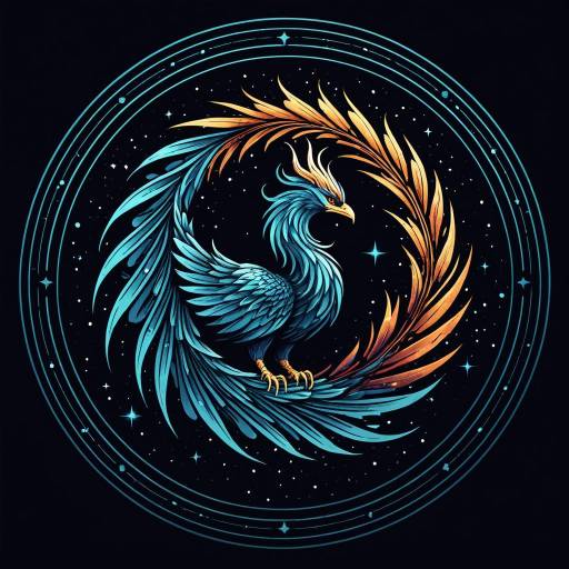 Abstract Serene Phoenix Logo
