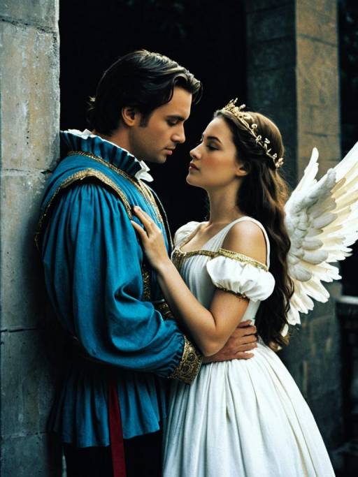 Couple in Romeo and Juliet Angel Costumes