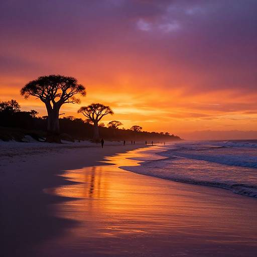 Broome Beach Sunset with Boab Silhouettes