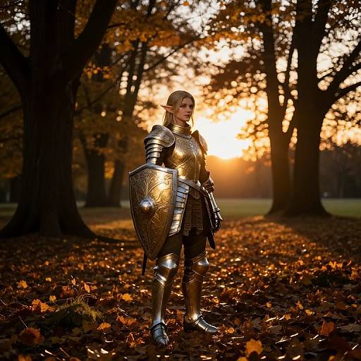 Elven Warrior in Sunset Glade