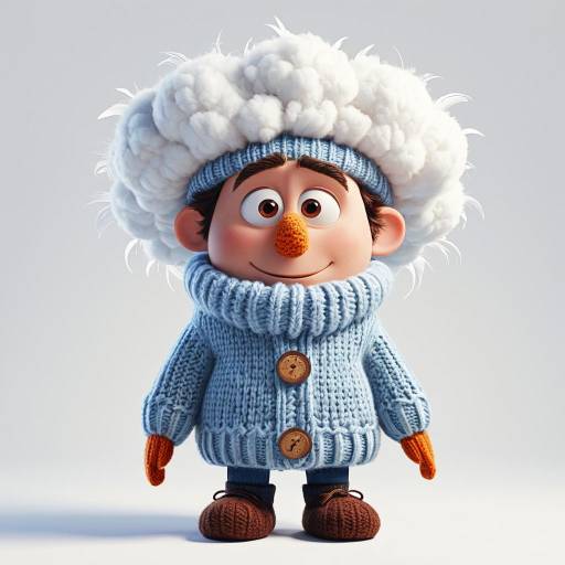 Pixar-Style Anthropomorphic Cloud Character