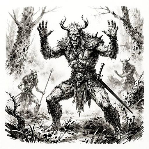 Gnarled Druid Summoning Swamp Spirits