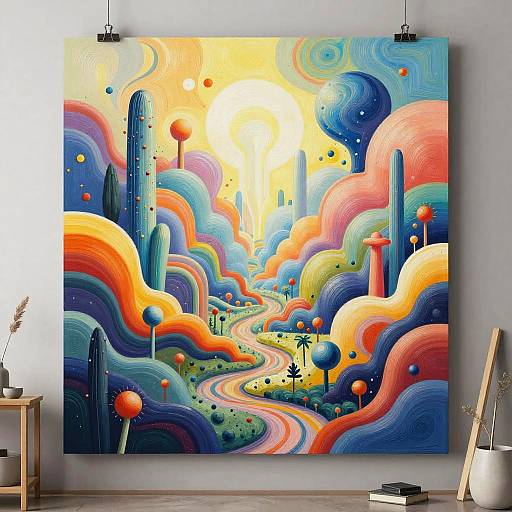 Surreal Vibrant Abstract Landscape