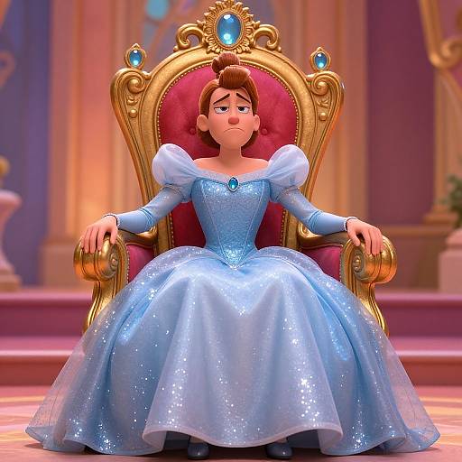 Gru in Regal Princess Dress Throne