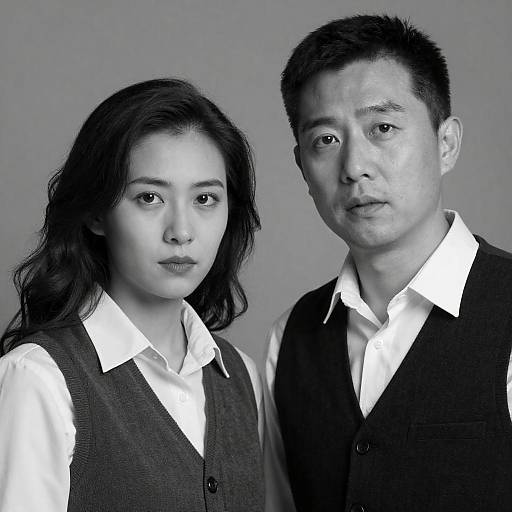 Studio Black-and-White Couple Portrait