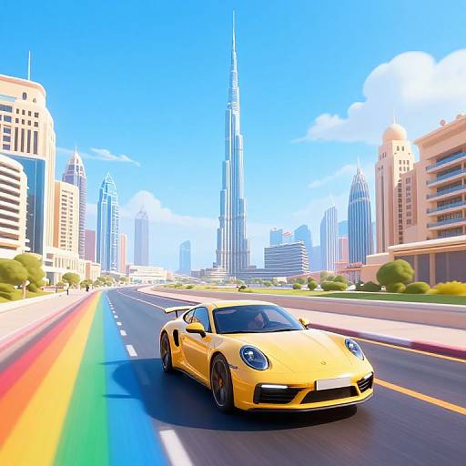Porsche Drone on Rainbow Road