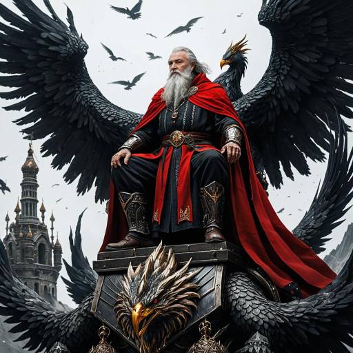 Elderly Wizard on Armored Phoenix