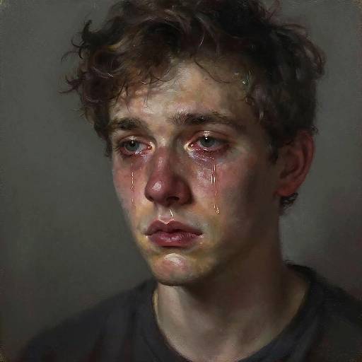 Realistic Sad Young Man Portrait