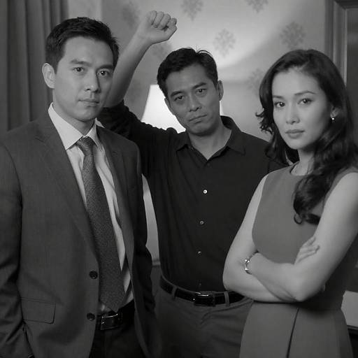 Vintage Black and White Portrait of Three