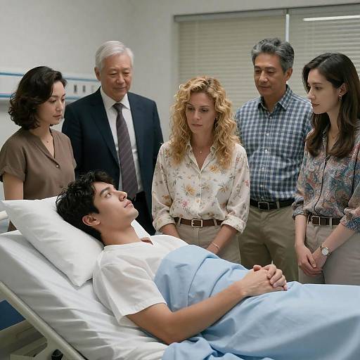 Supportive Family in Hospital Room