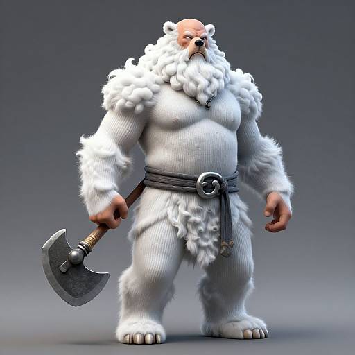 Realistic Ribbed Cloud Giant Barbarian