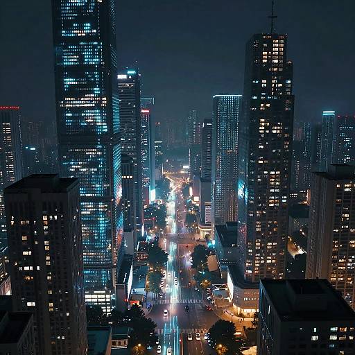 Cybernetic Pixel Metropolis Art