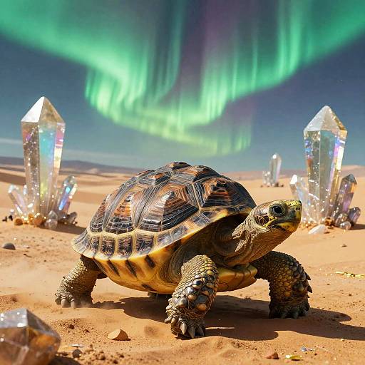 Ancient Tortoise Alchemist in Fantasy Oasis