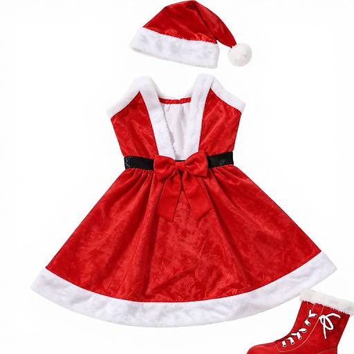 Female Santa Claus Outfit with Bow