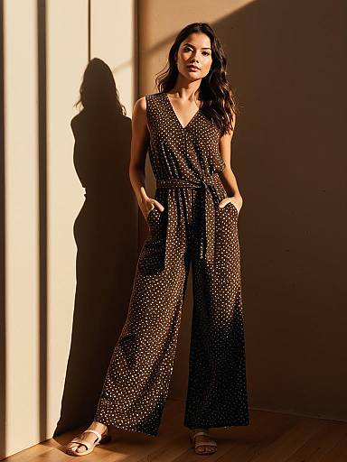 Chic Chocolate Brown Jumpsuit Photo Shoot