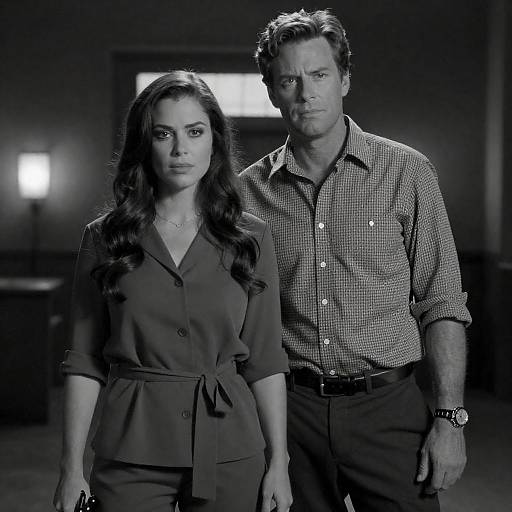 Dramatic Black-and-White Couple Portrait