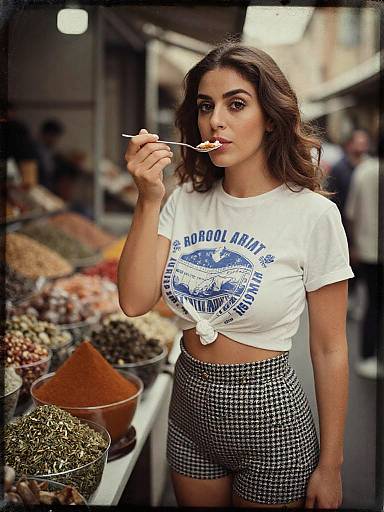 Summer Style Woman at Moroccan Souk