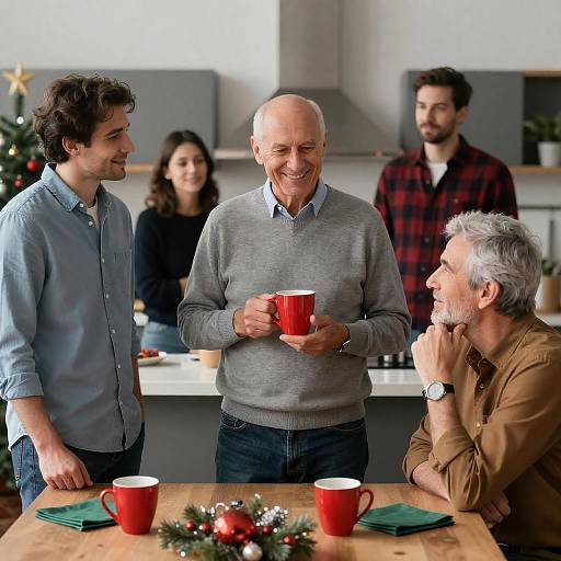 Festive Family Gathering in Modern Kitchen
