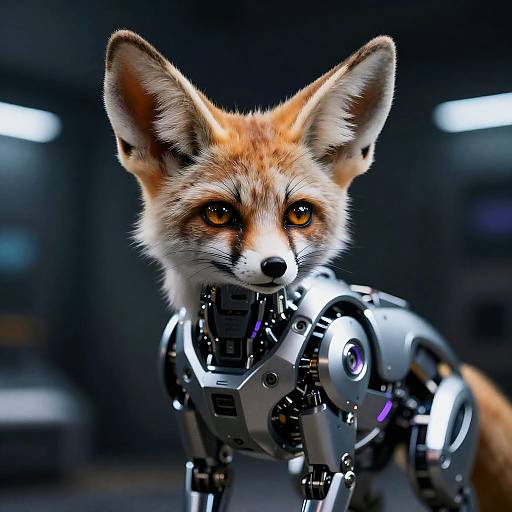 Futuristic Cybernetic Fennec Fox Guardian