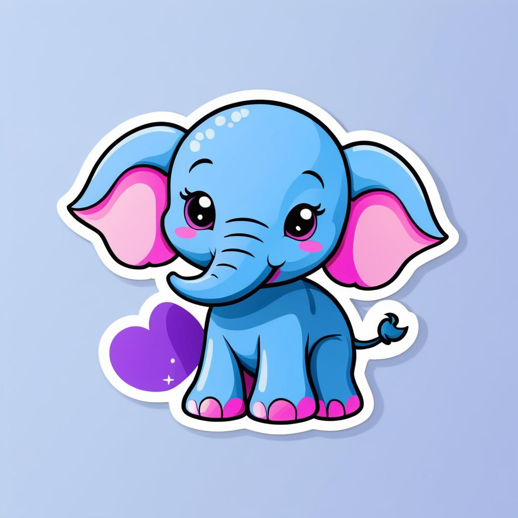 Playful Cartoon Elephant Sticker Design