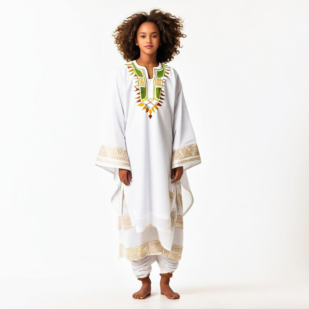 Amazed Ethiopian Teen in Traditional Attire