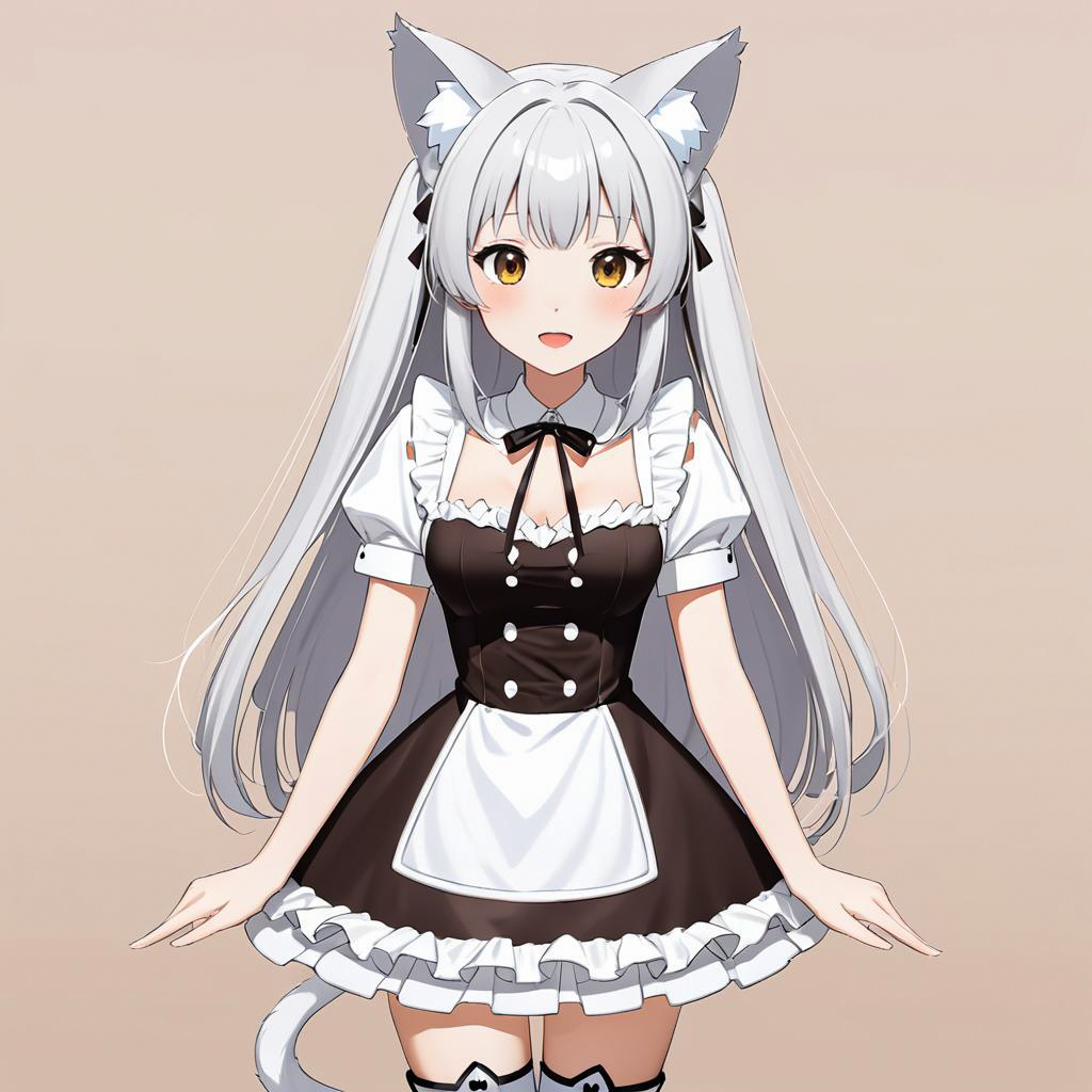 Surprised Catgirl Maid in Moe Style