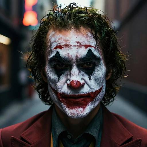 Hyper-Realistic Joker Makeup Close-Up