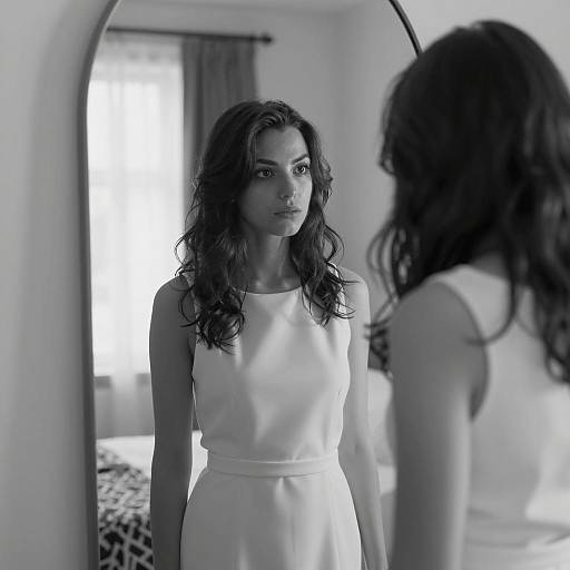 Elegant Reflection: A Portrait in B&W