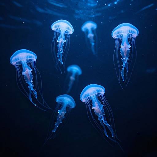 Luminous Jellyfish in Subterranean Abyss