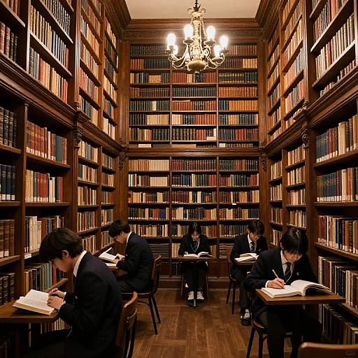 Cozy Ancient Library Study Scene