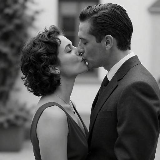 Monochrome Romance: A Tender Kiss