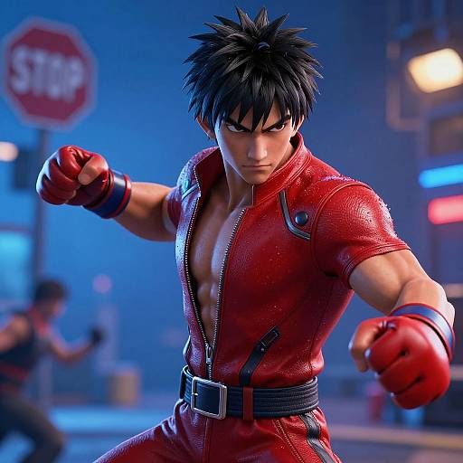 Dynamic Cinematic Fighting Game Art