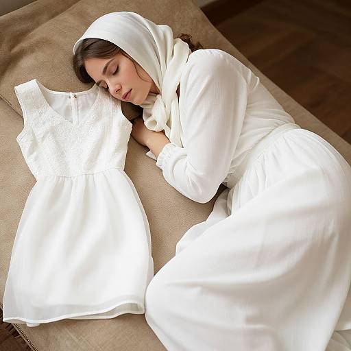 Sleeping Beauty in White Dress