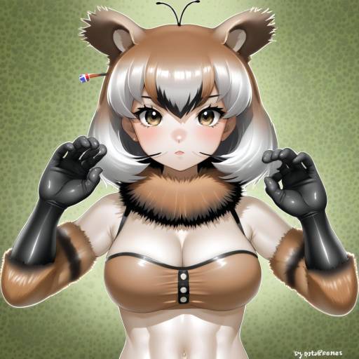 Illustration of American beaver (kemono friends), kemono friends in the style of Pottsness