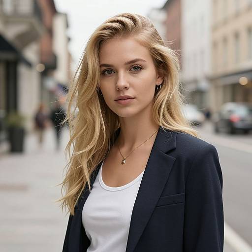 Young Blonde Hipster Woman in City