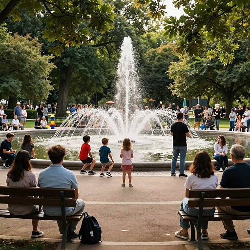 Lively Family Gathering in Public Park