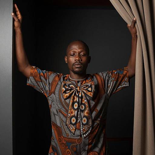 Mysterious Man in Dimly Lit Room