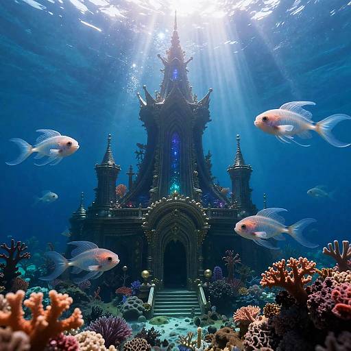 Mystical Underwater Kingdom Realistic Photo