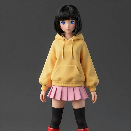 Ultra-Realistic Hooded Woman Full-Body Shot