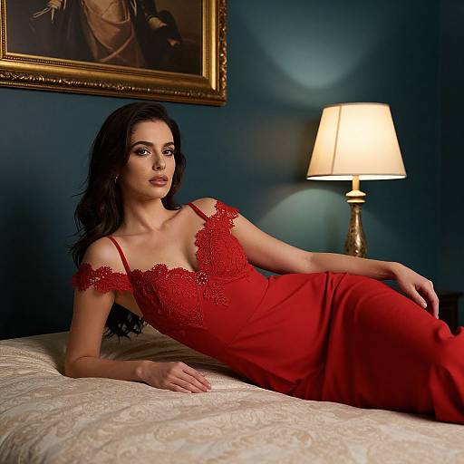Sophisticated Woman in Red Dress