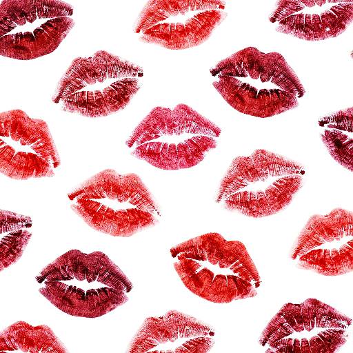 Abstract Red Lipstick Kiss Pattern