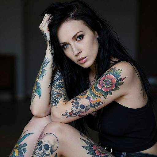 Edgy Tattooed Woman Portrait