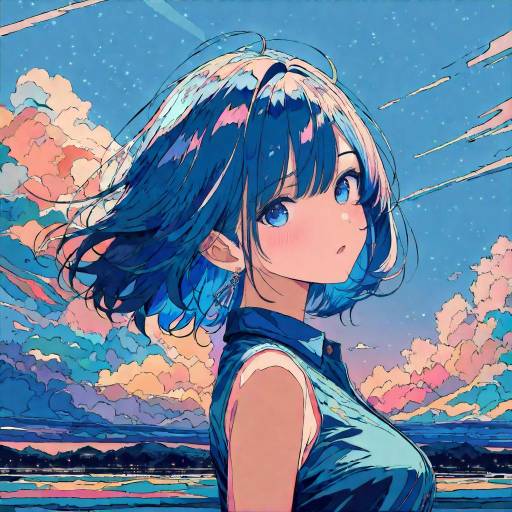 Girl Staring Under a Starry Sky Girl Staring Under a Starry Sky
