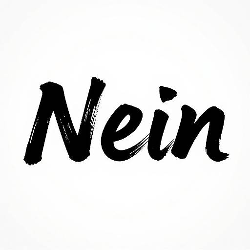 Minimalist 'Nein' Brush Stroke Art