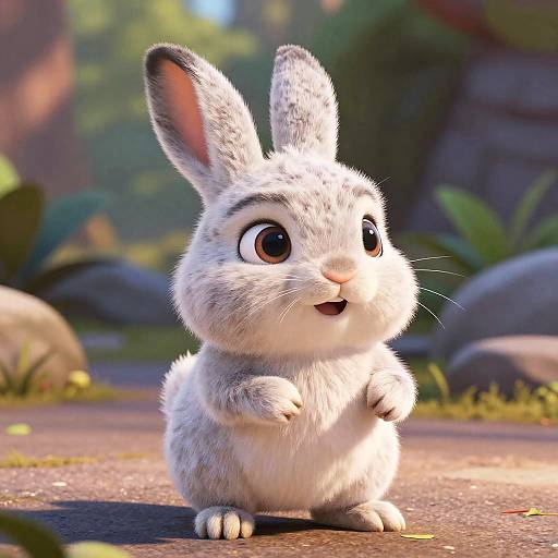 Cute Baby Arctic Hare Pixar Style